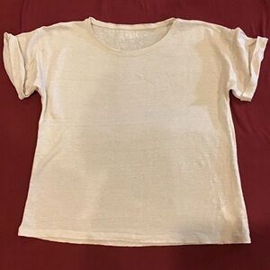 J Crew relaxed linen tee shirt heather natural